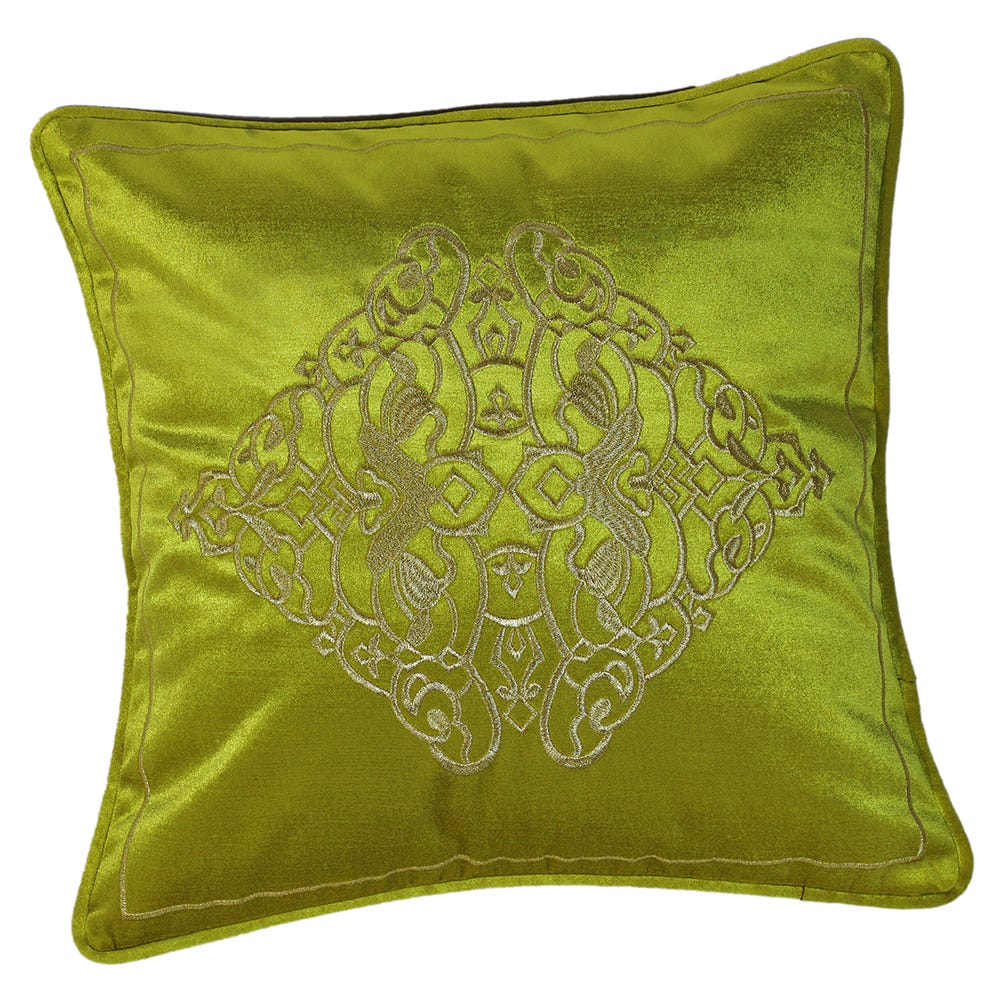 Ss21 Fantasy Embroidered Filled Cushion 45 x 45Cms _Green Hol_414