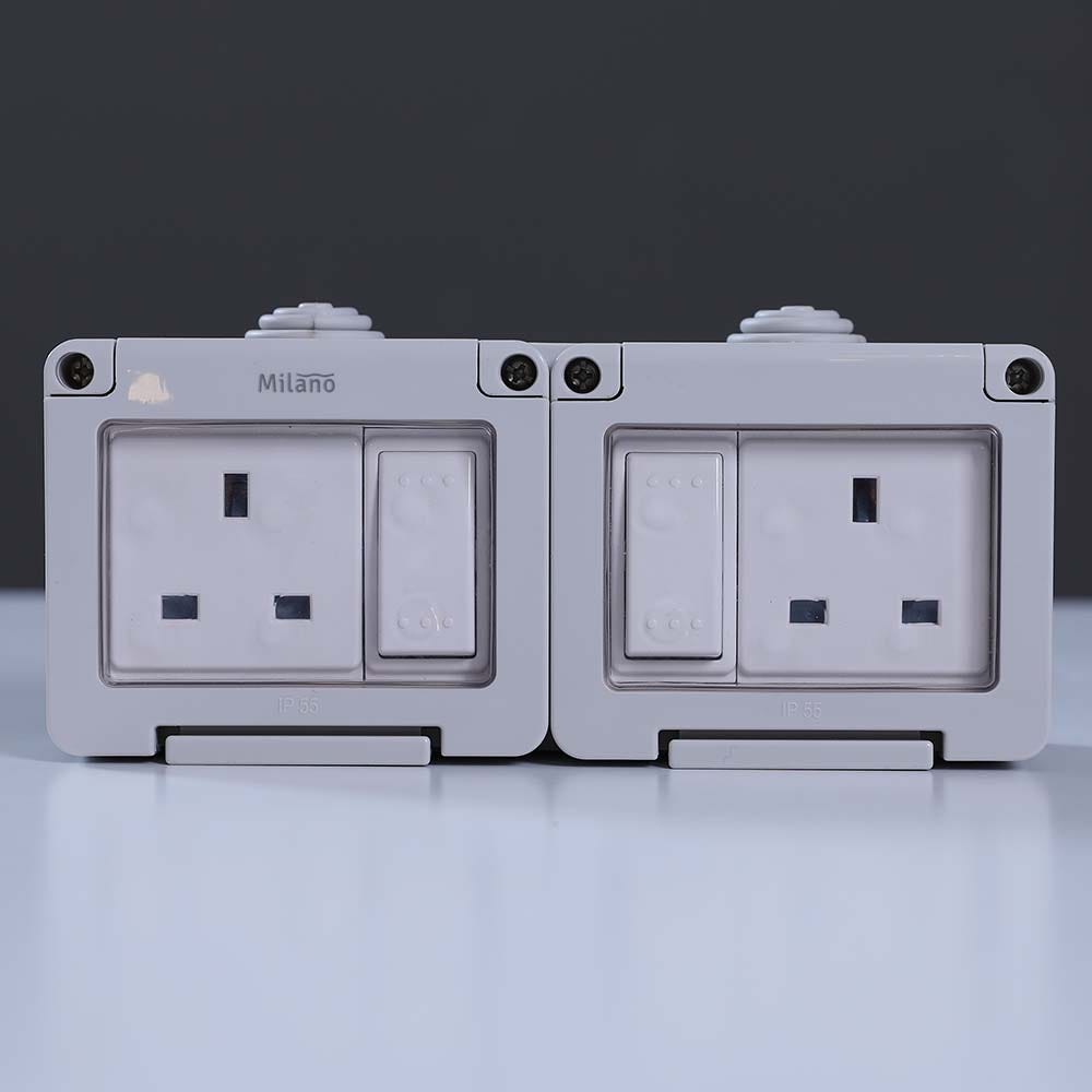 MILANO WATER_PROOF 13A 2GANG SWITCHED SOCKET SINGL