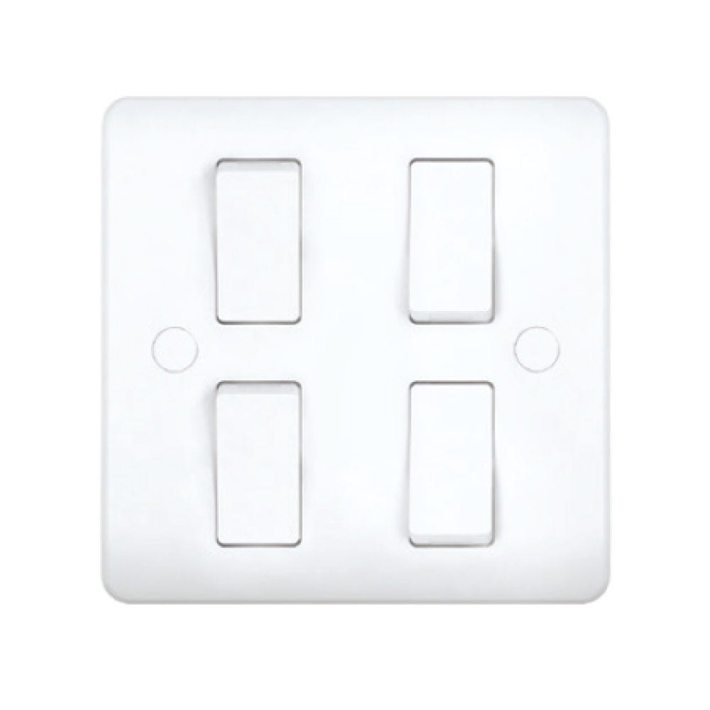 MILANO 4GANG 1WAY SWITCH _3X3_ white