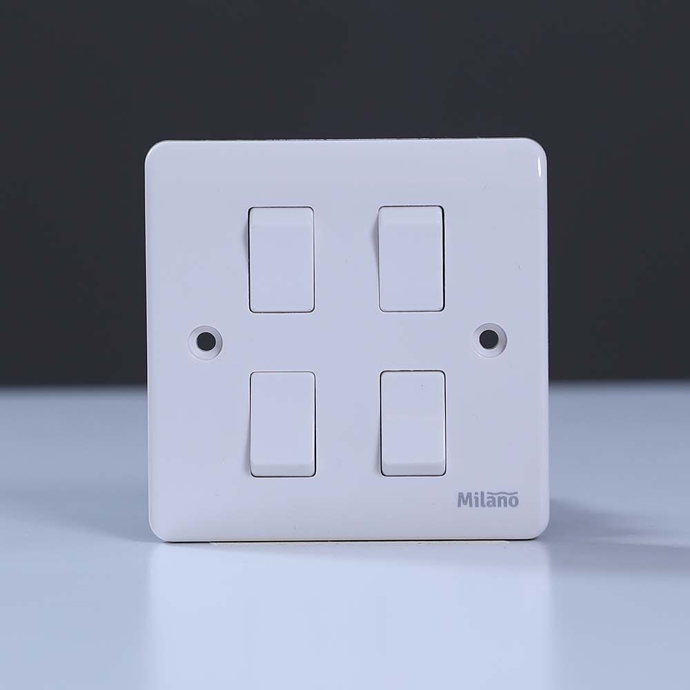 MILANO 4GANG 2WAY  SWITCH _3X3_ white