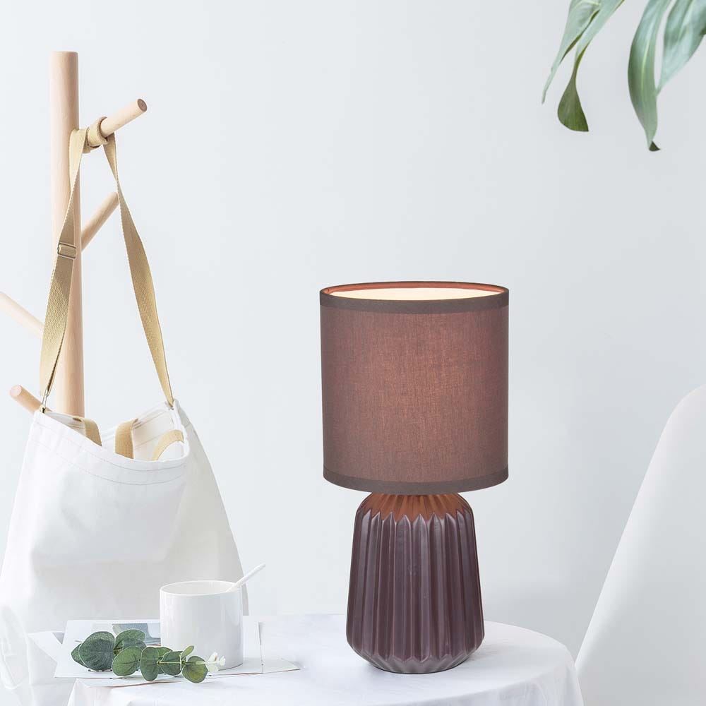 AW21 ELAINE CERAMIC TABLE LAMP COFFEE