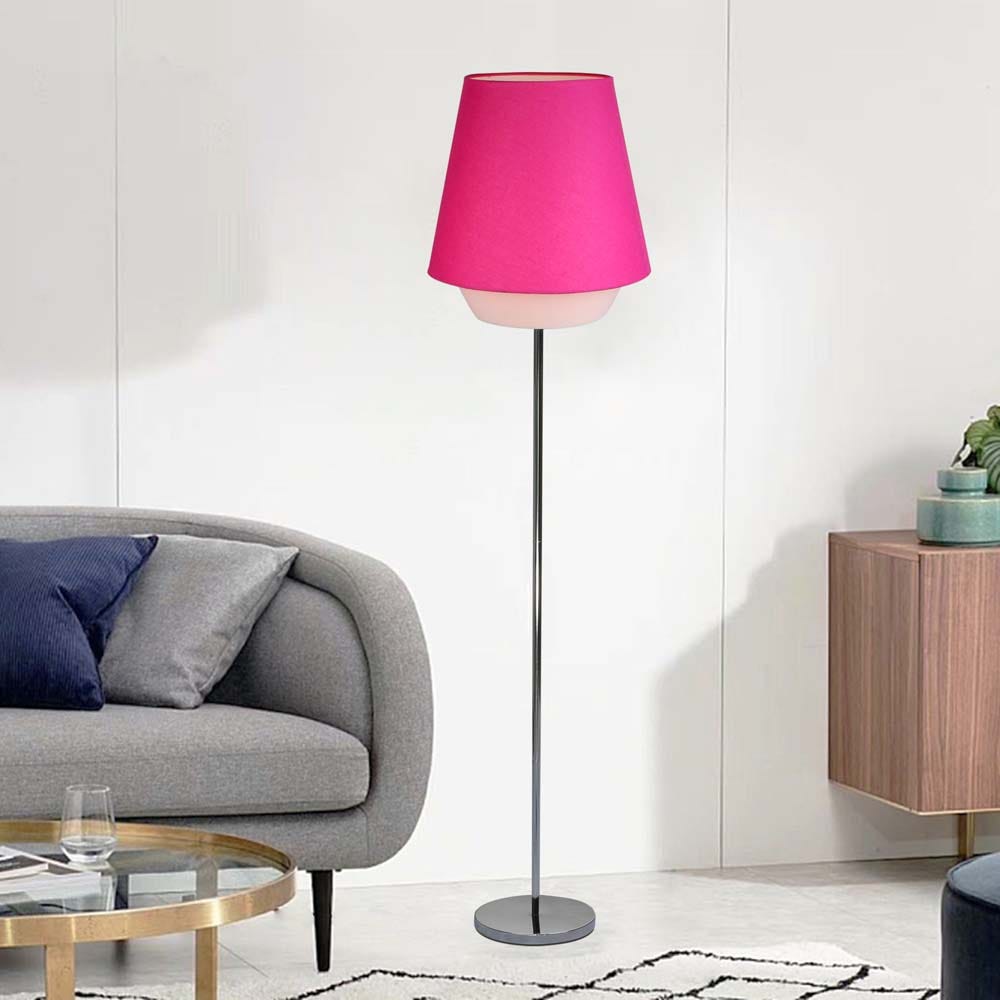 AW21 RONDO METAL FLOOR LAMP CHROMEplus (ROSY plus PINK)