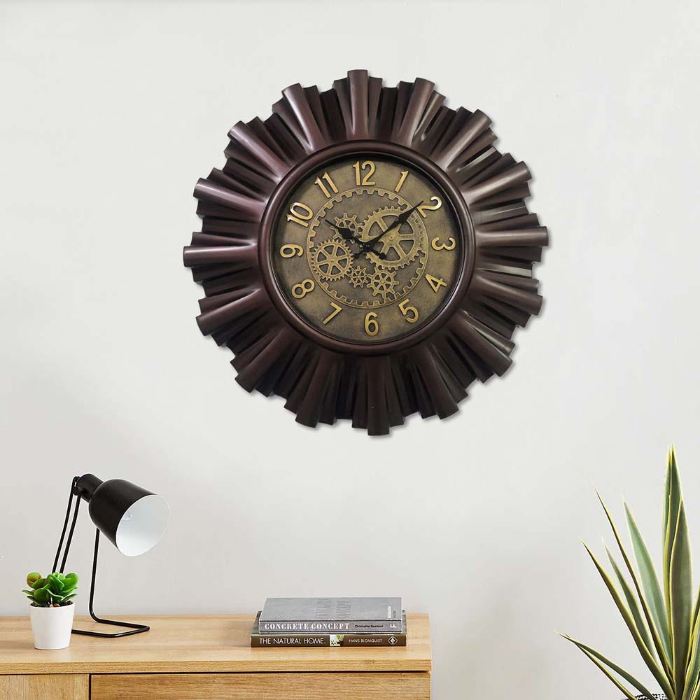 AW21 Lexie Wall Clock Brown 23 Inch