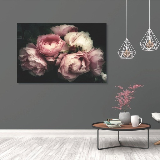 [HOM-Dan-01112] SS20 Diana Peony Bunch Tempered Glass Wall