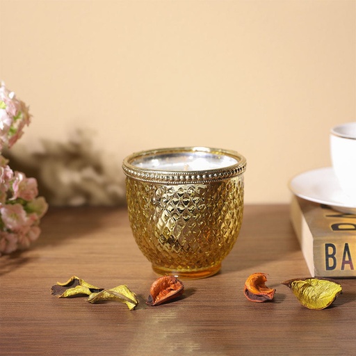 [HOM-Dan-01154] AW21 Luminara Bowl Shape Metallic Jar