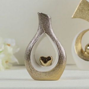 SS22 Lori Vase White, Gold 15.3X6.8X25.5CM XY_6265BRS