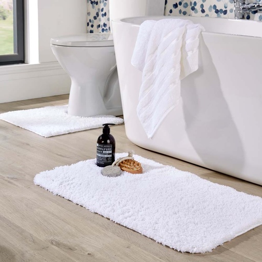 [HOM-Dan-01281] Panache Bathmat White 40X100Cm Small Runner