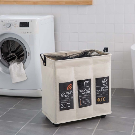 [HOM-Dan-01817] SS22 Oliver Triple Laundry Hamper