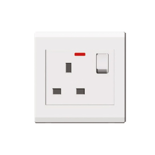 [ELE-Dan-01929] MILANO 13A SOCKET WITH NEON MPW _E_C12_