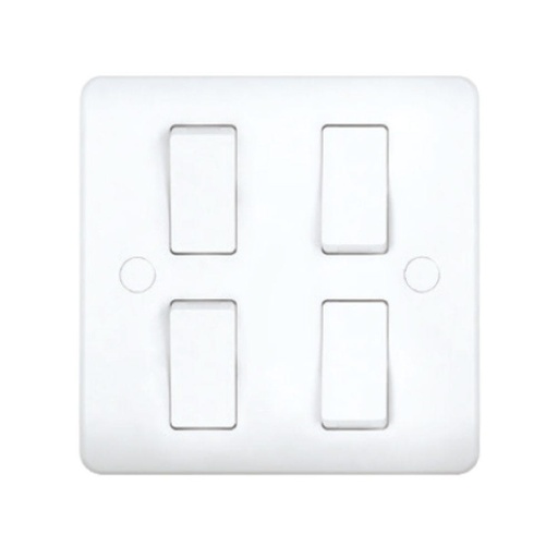 [ELE-Dan-01941] MILANO 4GANG 1WAY SWITCH _3X3_ white