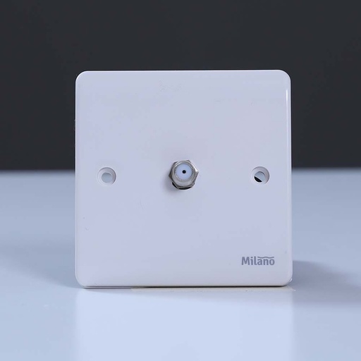 [ELE-Dan-01952] MILANO 1 GANG SATELLITE OUTLET WHITE