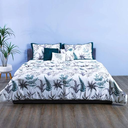 [HOM-Dan-02221] Arianna_Polina King Sor7 Print Comforter Set White