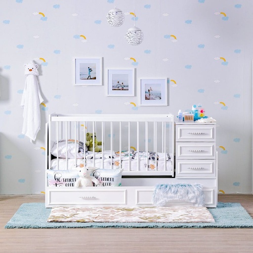 [BED-Dan-00358] Elit Long Crib 70x130 with 5 Drawers