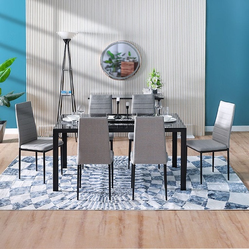 [DIN-Dan-00362] Rhian 1 plus 6 Dining Set