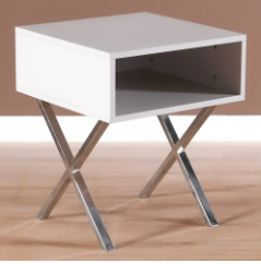 [FUR-Dan-06161] Seychelles End Table Table - Power White / Silver