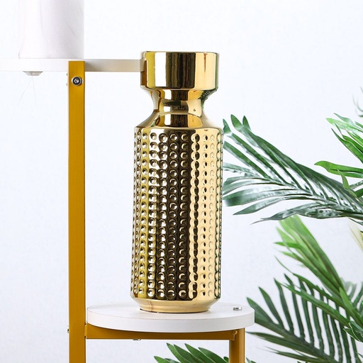 [HOM-Dan-00630] SS22 Cellena Dotted Vase Gold 11.2x31.5CM