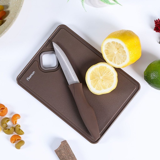 [HOM-Dan-00836] MY GADGET SET OF KNIFE WITH SMALL CUTTING BOARD CHOCO