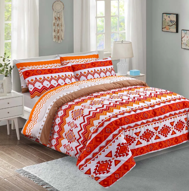 Dazling Dusk _7 Pcs Reversible King Comforter Set