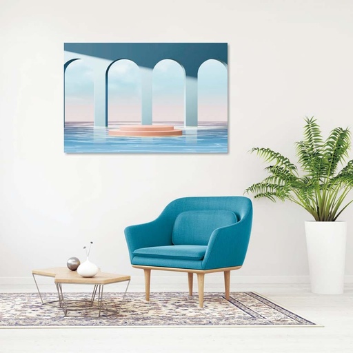 [HOM-Dan-00548] SS22 Diana Palace Door Tempered Glass Wall Art