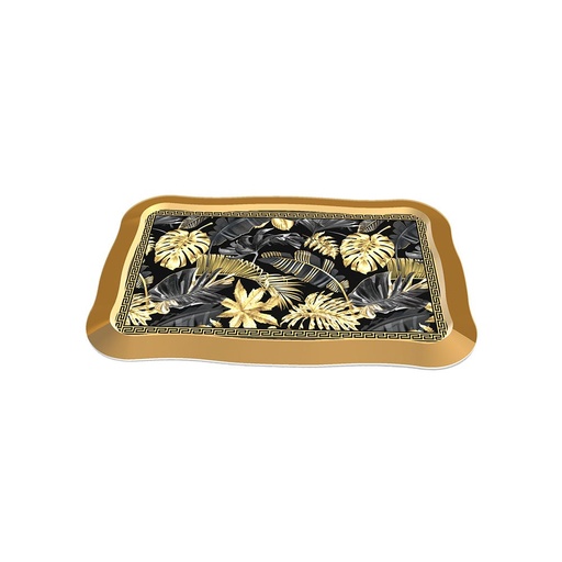 [HOM-Dan-00860] BLACK OAK WAVED SERVING TRAY 2 PCS SET